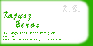 kajusz beros business card